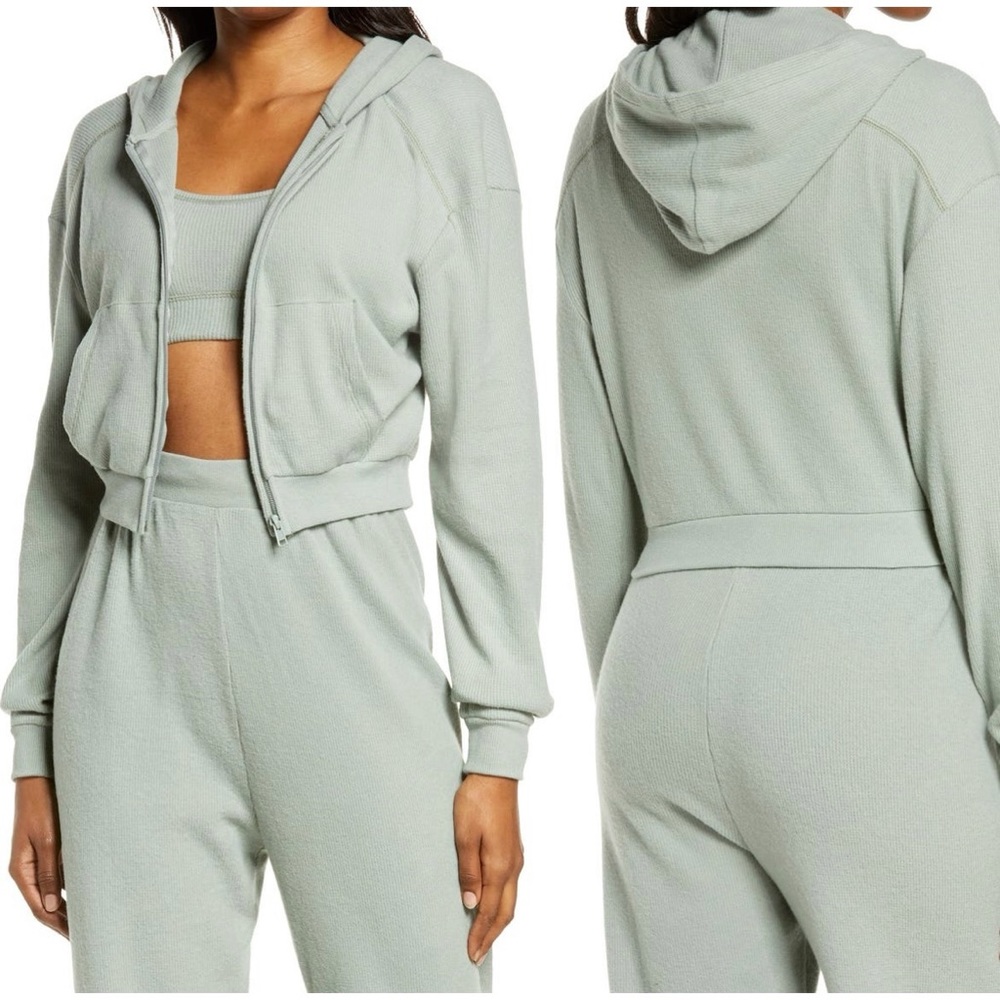 SKIMS waffle cropped hoodie